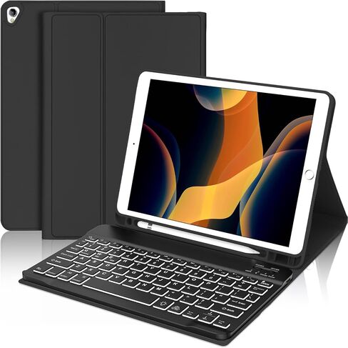 iPad 9th Gen 2021 Case with Keyboard 10.2 inch, iPad 8th Gen 2020/iPad 7th Gen 2019/iPad Air 3/iPad Pro 10.5 Keyboard Case, Detachable Wireless Bluetooth Keyboard with Pencil Holder for iPad 2021 9th in Kuwait