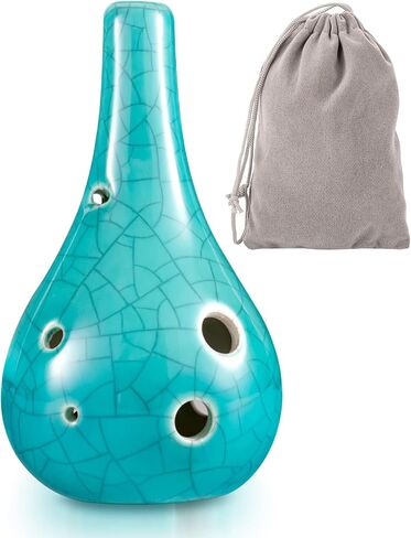Ocarina 6 Hole Ice Crack Triforce Ocarina - Legend of Zelda Ceramic Ocarina,Blue in Saudi Arabia