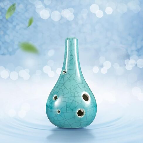 Ocarina 6 Hole Ice Crack Triforce Ocarina - Legend of Zelda Ceramic Ocarina,Blue in Saudi Arabia