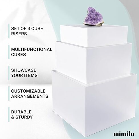 3 pc Acrylic Cube Display Box Risers 6",5",4" 5-Sided Square Riser Stands Stackable & Nesting Boxes for Collectibles Jewelry Toys or Pedestal Stand to Showcase Food Cakes Candy etc (Clear) in Saudi Arabia