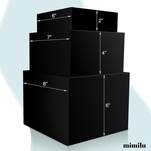 3 pc Acrylic Cube Display Box Risers 6",5",4" 5-Sided Square Riser Stands Stackable & Nesting Boxes for Collectibles Jewelry Toys or Pedestal Stand to Showcase Food Cakes Candy etc (Clear) in Saudi Arabia