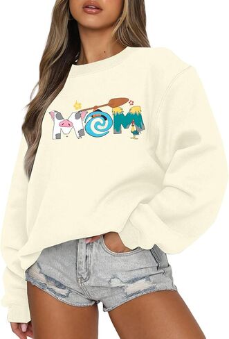 JINTING Mom and Dad Sweatshirt Mama Graphic Shirts Magic Rrincess كم طويل in Saudi Arabia