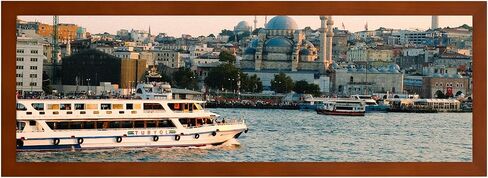 إطار HOMESEVEN مقاس 10x30، إطار صورة بانورامي مقاس 10x30، إطار ملصق من الخشب الصلب - تعليق على الحائط أفقيًا وعموديًا للمنزل، والمعرض، والكافيه (طبيعي) in Kuwait