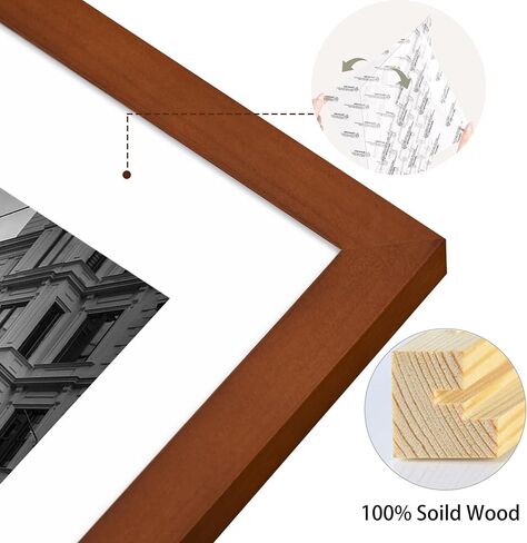إطار HOMESEVEN مقاس 10x30، إطار صورة بانورامي مقاس 10x30، إطار ملصق من الخشب الصلب - تعليق على الحائط أفقيًا وعموديًا للمنزل، والمعرض، والكافيه (طبيعي) in Kuwait