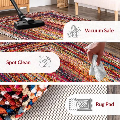 nuLOOM Tammara Bohemian Hand Braided Area Rug, 4x6, Multi in Saudi Arabia