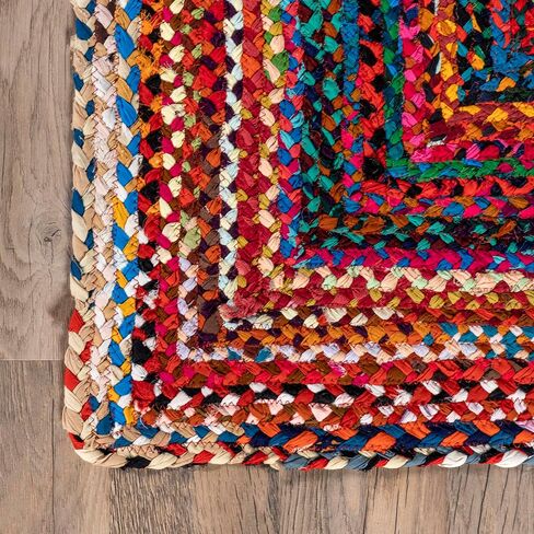 nuLOOM Tammara Bohemian Hand Braided Area Rug, 4x6, Multi in Saudi Arabia
