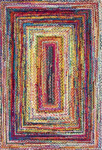 nuLOOM Tammara Bohemian Hand Braided Area Rug, 4x6, Multi in Saudi Arabia