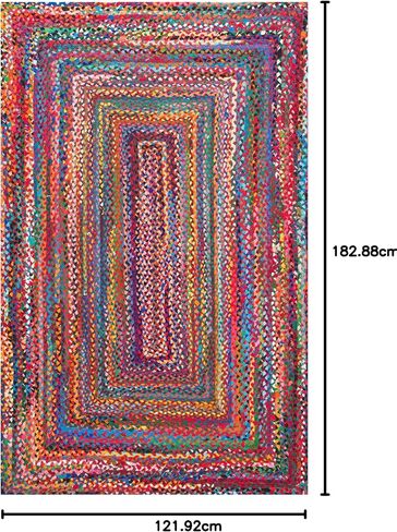 nuLOOM Tammara Bohemian Hand Braided Area Rug, 4x6, Multi in Saudi Arabia