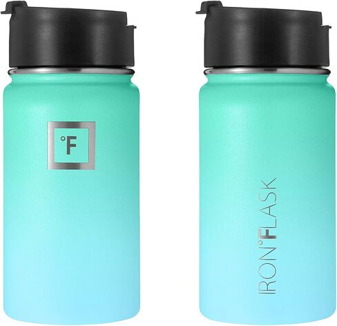 زجاجة مياه رياضية من IRON °FLASK - فم واسع مع 3 أغطية للصنبور - زجاجات رياضية وخارجية من الفولاذ المقاوم للصدأ للرجال والنساء والأطفال - ترمس معزول بجدار مزدوج، مقصف معدني - زبرجد، 18 أونصة in Saudi Arabia