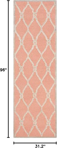 SAFAVIEH Cambridge Collection Runner Rug - 2'6" x 6', Coral & Ivory, Handmade Moroccan Wool, Ideal for High Traffic Areas in Living Room, Bedroom (CAM352W) in Saudi Arabia