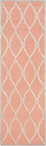 SAFAVIEH Cambridge Collection Runner Rug - 2'6" x 6', Coral & Ivory, Handmade Moroccan Wool, Ideal for High Traffic Areas in Living Room, Bedroom (CAM352W) in Saudi Arabia