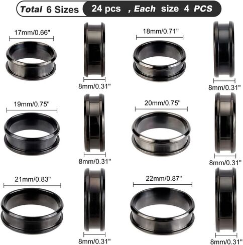 UNICRAFTALE Stainless Steel Blank Core Ring Settings Finger Ring Blanks for Inlay Comfort Grooved Finger Ring Round Empty Ring for Jewelry Making in Saudi Arabia