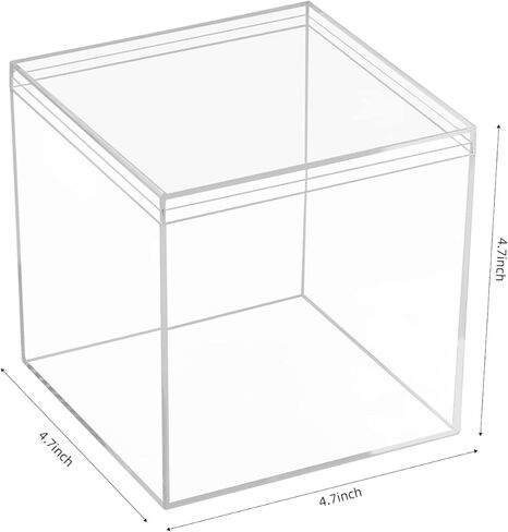 صندوق بلاستيكي مكعب من الأكريليك الشفاف، حاويات مكعبة بلاستيكية مستطيلة مع غطاء، صناديق تخزين مقاس 7.9 × 7.9 × 7.9 بوصة لخرز المجوهرات الصغيرة والعملات المعدنية واللوازم الحرفية ومنظمات الخياطة المنزلية in Kuwait