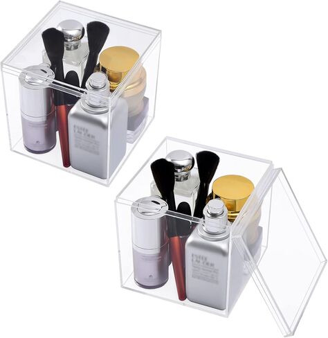 صندوق بلاستيكي مكعب من الأكريليك الشفاف، حاويات مكعبة بلاستيكية مستطيلة مع غطاء، صناديق تخزين مقاس 7.9 × 7.9 × 7.9 بوصة لخرز المجوهرات الصغيرة والعملات المعدنية واللوازم الحرفية ومنظمات الخياطة المنزلية in Kuwait