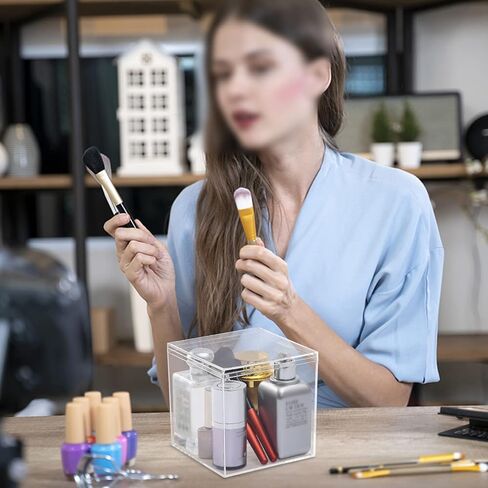 صندوق بلاستيكي مكعب من الأكريليك الشفاف، حاويات مكعبة بلاستيكية مستطيلة مع غطاء، صناديق تخزين مقاس 7.9 × 7.9 × 7.9 بوصة لخرز المجوهرات الصغيرة والعملات المعدنية واللوازم الحرفية ومنظمات الخياطة المنزلية in Kuwait