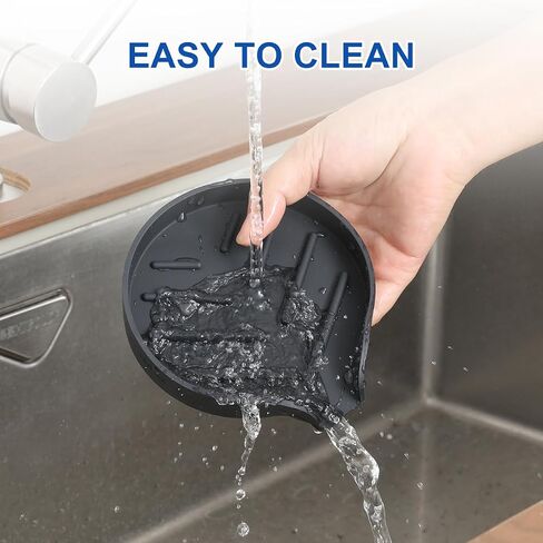 LANMU Sponge Tray Organizer Compatible with Scrub Daddy/Mommy Sponge, Silicone Sponge Holder for Kitchen Sink, with Drain Spout in Saudi Arabia