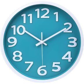 Lumuasky Wall Clock Silent Non Ticking Indoor Outdoor Clock Battery Operated Easy to Read Analog Decorative Clocks for Bedroom Office Home Patio Pool Porch Decor,12 Inch