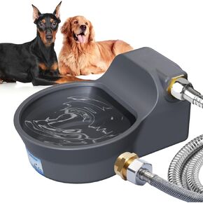 Automatic Water Bowl for Dogs, 2L Dog Water Bowl Dispenser, Automatic Dog Waterer Includes Pipe, Copper Connector and Adapter Outdoor Dog Water Bowl for Birds Chicken Livestock Small Animal