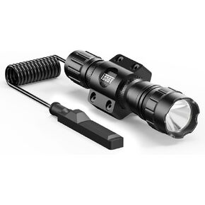 Feyachi Tactical Flashlight 1200 Lumens - LED Weapon Light with Picatinny Mount and Pressure Switch Matte Black