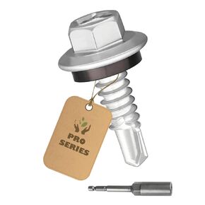 50PCS #12 X 1" Self-Drilling-Metal-Roofing-Screws,Hex-Head-EPDM-Washer Silver-Coated-Carbon-Steel-Roofing-Fasteners-Metal-to-Wood, Sheet-Metal-Screws-Metal to Metal,Hex Socket Included