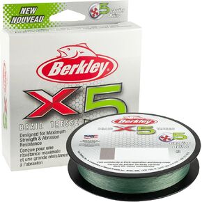 Berkley x5 Braid Superline, Low-Vis Green, 30-Pound Break Strength, 2188yd Fishing Line, Suitable for Freshwater and Saltwater Environments