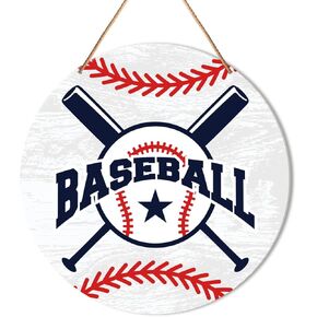 Baseball Signs Wall Decor, Baseball Hanging Sign Decor Farmhouse Sport Wall Decorations Sign for Home, Boys Room, Gift for Men Boy Baseball Player Lover Fans, Hey Batter Batter Swing in Kuwait