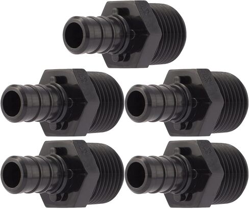SharkBite 1/2 x 1/2 Inch MNPT Poly Crimp Adapter, Pack of 5, PEX Pipe, PE-RT, UP120A5 in Saudi Arabia