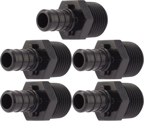 SharkBite 1/2 x 1/2 Inch MNPT Poly Crimp Adapter, Pack of 5, PEX Pipe, PE-RT, UP120A5 in Saudi Arabia