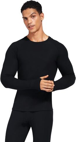 ملابس داخلية حرارية طويلة جونز للرجال مبطنة بالصوف، مجموعة بيجامة من الأعلى والأسفل للشتاء البارد in Kuwait