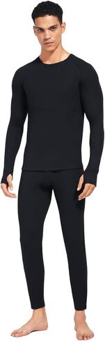 ملابس داخلية حرارية طويلة جونز للرجال مبطنة بالصوف، مجموعة بيجامة من الأعلى والأسفل للشتاء البارد in Kuwait