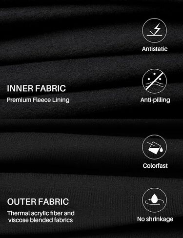 ملابس داخلية حرارية طويلة جونز للرجال مبطنة بالصوف، مجموعة بيجامة من الأعلى والأسفل للشتاء البارد in Kuwait