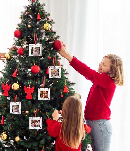 Red Cardinal Christmas Ornaments Wood Picture Frame Memorial Xmas Tree Ornaments When Cardinal Appear Angels are Near I Am Always with You Tree Decorations in Memory of Loved One (Mixed Style, 9 Pcs) in Saudi Arabia