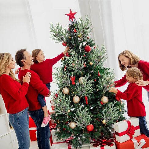 Sggvecsy 50 Pcs Artificial Pine Branches Green Plants Fake Greenery Pine Picks for DIY Wreath Xmas Home Garden Decoration in Kuwait