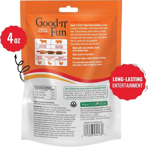 Good ’n’ Fun Triple Flavor Twists, Rawhide Chews for All Dogs, 90 Count (3 Packs of 30 Count) in Kuwait