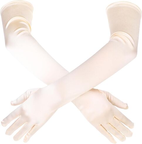 AHQiZFX Opera Gloves Long Opera Party Gloves for Women 1920s Long Elbow Satin Gloves Evening Party Dance Gloves Over Elbow Stretch Long Opera Gloves Bridal Evening Dress (Yellow) in Saudi Arabia