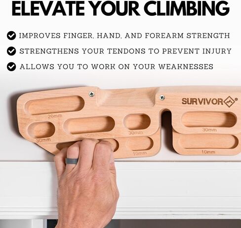 Survivor The Pro Hangboard - Rock Climbing Training Board - Improves Finger, Hand, and Forearm Strength in Saudi Arabia