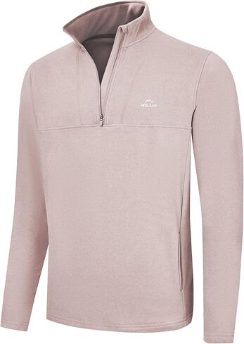 Willit Men's Fleece Pullover Quarter Zip Cold Weather Golf Sweatshirt Thermal Shirt with Pocket in Kuwait