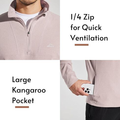 Willit Men's Fleece Pullover Quarter Zip Cold Weather Golf Sweatshirt Thermal Shirt with Pocket in Kuwait