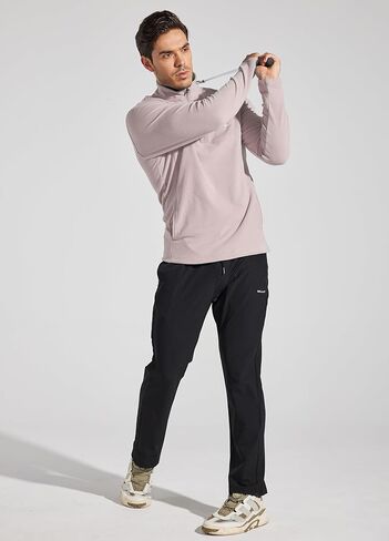 Willit Men's Fleece Pullover Quarter Zip Cold Weather Golf Sweatshirt Thermal Shirt with Pocket in Kuwait