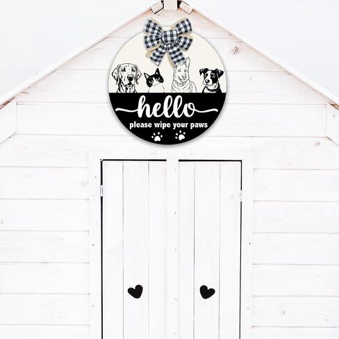 Welcome Pet Home Sweet Sign,Welcome Sign For Front Door,Welcome to Home Sweet Wooden Round Door Decor for Pet Lover Home Pet Shop Decor,Pet Sign Wall Decor,Pet Lover Gift in Saudi Arabia