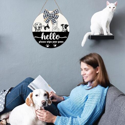 Welcome Pet Home Sweet Sign,Welcome Sign For Front Door,Welcome to Home Sweet Wooden Round Door Decor for Pet Lover Home Pet Shop Decor,Pet Sign Wall Decor,Pet Lover Gift in Saudi Arabia