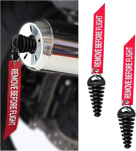 Bittwee 2PCS Motorcycle Muffler Exhaust Wash Plug, Dirt Bike Muffler Exhaust Tail Pipe Air-bleeder Plug, Universal Fit（Red） in Saudi Arabia