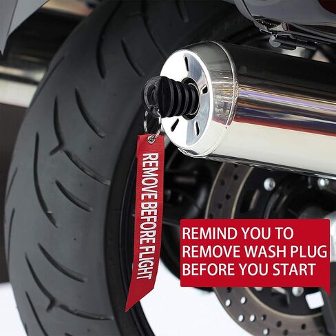 Bittwee 2PCS Motorcycle Muffler Exhaust Wash Plug, Dirt Bike Muffler Exhaust Tail Pipe Air-bleeder Plug, Universal Fit（Red） in Saudi Arabia