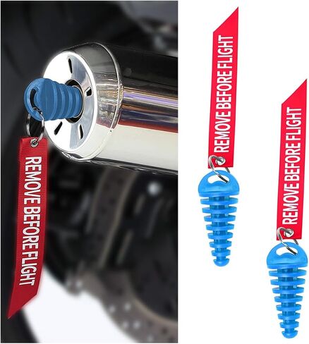 Bittwee 2PCS Motorcycle Muffler Exhaust Wash Plug, Dirt Bike Muffler Exhaust Tail Pipe Air-bleeder Plug, Universal Fit（Red） in Saudi Arabia