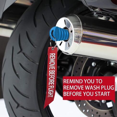 Bittwee 2PCS Motorcycle Muffler Exhaust Wash Plug, Dirt Bike Muffler Exhaust Tail Pipe Air-bleeder Plug, Universal Fit（Red） in Saudi Arabia