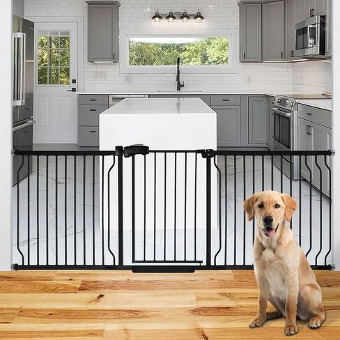 Extra Wide 37.4" Tall Baby Gate for Doorways & Stairs, 47.7-57.1", Easy Install Pressure Mounted Dog Gate with 3 Configurable Extensions for The House Indoor, Easy Walk Thru Safety Gate in Saudi Arabia