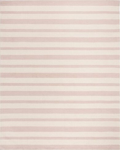 SAFAVIEH Kids Collection Area Rug - 8' x 10', Pink & Ivory, Handmade Stripe Wool, Ideal for High Traffic Areas in Living Room, Bedroom (SFK915P) in Saudi Arabia