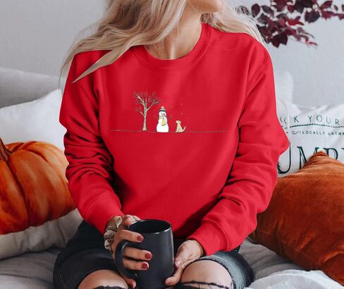 MOUSYA Snowman Sweatshirts for Women Christmas Snowman Sweatshirt Meryy Christmas Pullover Winter Lightweight Top in Saudi Arabia
