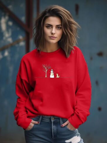MOUSYA Snowman Sweatshirts for Women Christmas Snowman Sweatshirt Meryy Christmas Pullover Winter Lightweight Top in Saudi Arabia