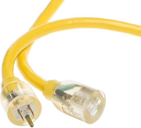 Yellow Jacket Extra Heavy Duty Extension Cord, 50Ft, 10 Gauge, 3 Conductor, Lighted End, STJW, Yellow, 2805 in Saudi Arabia